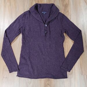 💚Gap Plum Lamb's Wool Blend Buttoned Neck Sweater Small